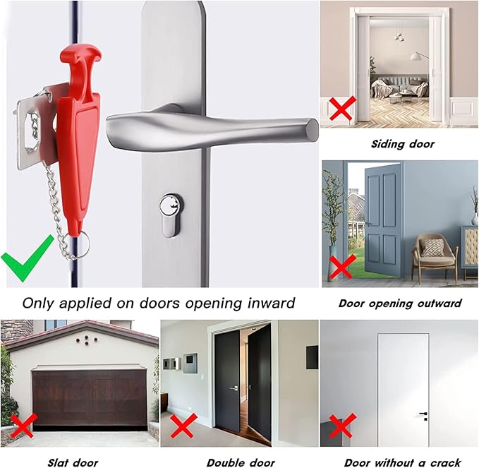 Upgraded Door Stop Alarm with Portable Door Lock 120 dB Travel Door Stopper Door Wedge Alarm,Dual Protection-with 3 Levels Sensitivity for Traveling Hotel Home Apartment College House