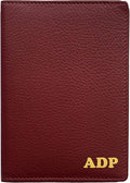 Personalized Monogrammed Merlot Leather RFID Passport Wallet