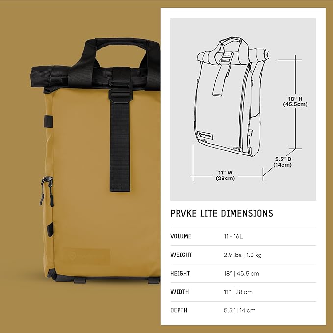 WANDRD PRVKE Lite: Weather-Resistant Travel & Camera Backpack with Laptop Sleeve, Quick Side Access, Clamshell Opening – Ideal Photography & Travel Bag