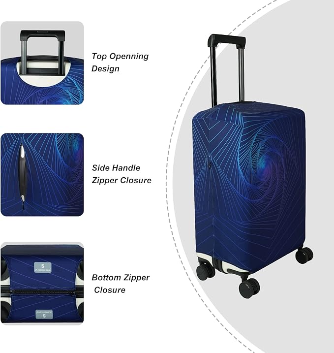 Explore Land Travel Luggage Cover Suitcase Protector Fits 23-26 Inch Case (Gyrotropic, M)