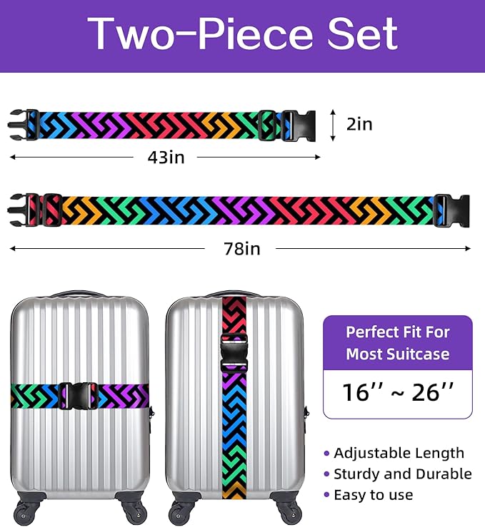 Luggage Straps for Suitcases Travel Belt Luggage Band Heavy Duty Traveling Luggage Identifier Cute Women Girls Unique Accesory,