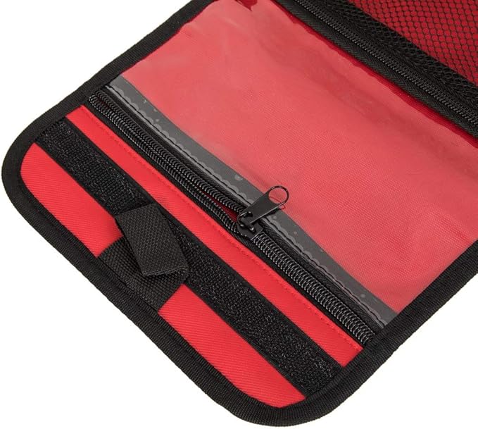 First Aid Bag Tote Empty Small First Aid Kit Bag Outdoor Travel Rescue Pouch First Responder Medicine Bag Pocket Container for Car Home Office Sport Outdoors (Red Foldable)