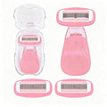 Women Razors moisturizing bar for Sensitive Skin, Travel Razors Shaving Kit Essential - 5-Blade for Sensitive Skin - Bikini, Legs, Underarms - 1 Handle & 3 Refill Cartridges - Pink