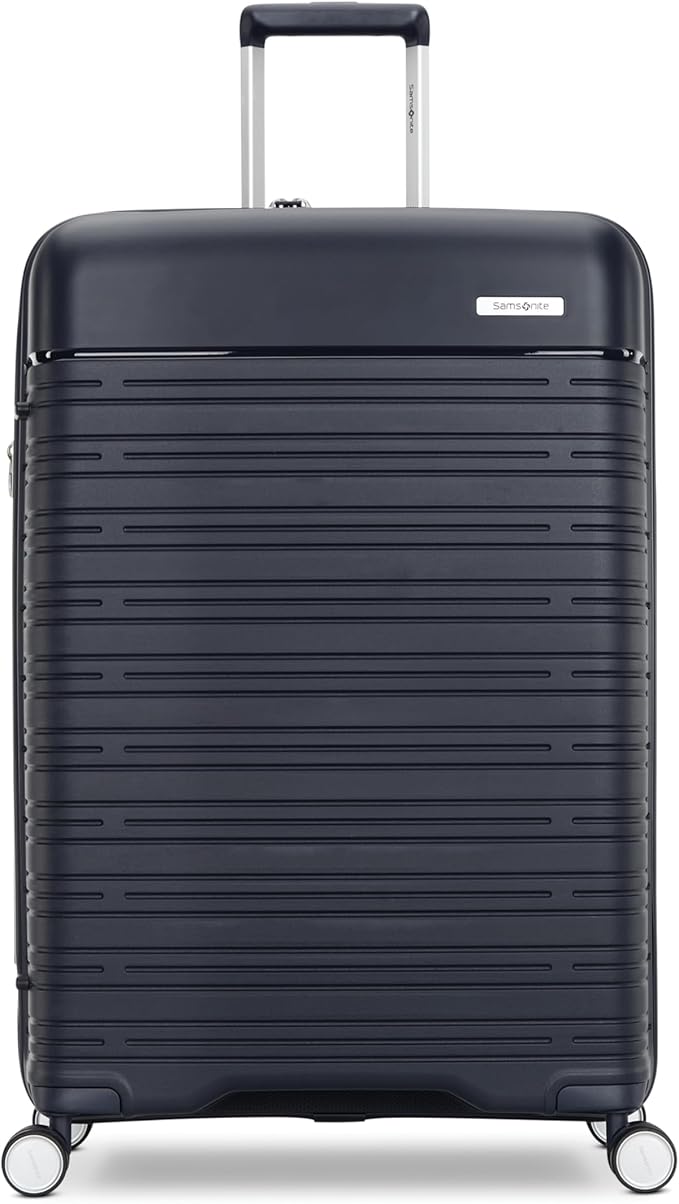 Samsonite Elevation Plus - Large Hardside Luggage - Scratch Resistant Polypropylene Shell, RightHeight™ Adjustable Handle, Integrated AirTag Holder, TSA Lock, WetPak™ Compartment - Midnight Blue