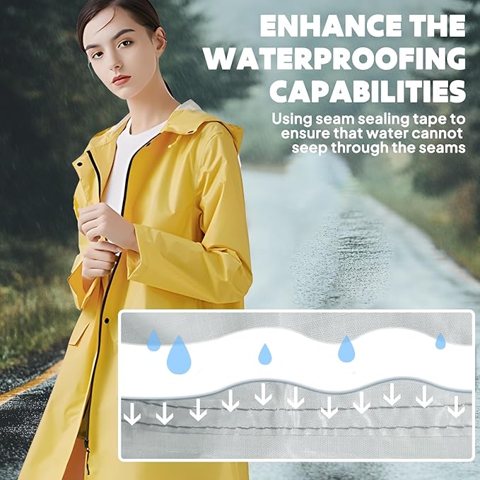 ANYOO Waterproof Rain Poncho Lightweight Reusable Hiking Hooded Coat Jacket for Outdoor Activities