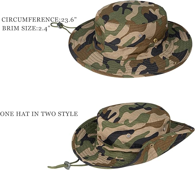 Sun Hats for Men Women Boonie Hat Foldable Fishing Hat UPF 50+ Bucket Hat for Fishing Hiking Garden Safari Beach