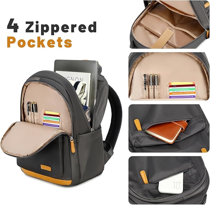 mygreen Stylish and Multifunctional Women's Laptop Backpack - The Perfect Blend of Elegance and Practicality Dark Grey