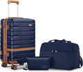 Carry On Luggage Set 22x14x9 Airline Approved， Expandable Hard Shell Suitcase with Spinner Wheels TSA Lock，3 Piece Lightweight Travel Luggage (Navy)