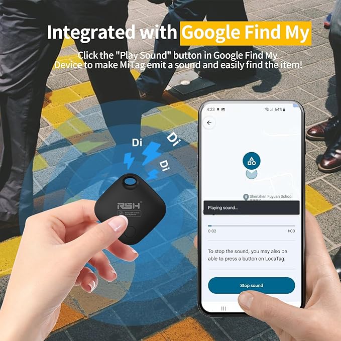 Air Tracker Tag for Android 4 Pack Luggage Tracker Tags Works with Google Find Hub App(Not for iOS) Bluetooth Tracker Key Finder and Item Locator for Luggage, Backpack, Suitcases, Replaceable Battery