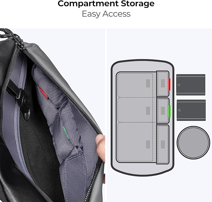K&F Concept 2 in 1 Sling Bag Everyday Shoulder Bag & Multifunction Photography Crossbody Camera DSLR Backpack Portable Bag