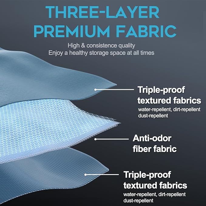 Travel Packing Cubes: Water-Resistant, Odor-Eliminating, Soft & Portable Luggage Organizer Bags for Socks, Underwear, and Gym Gear - Space-Saving, Blue（12.6” × 8.5” × 4.7”） M