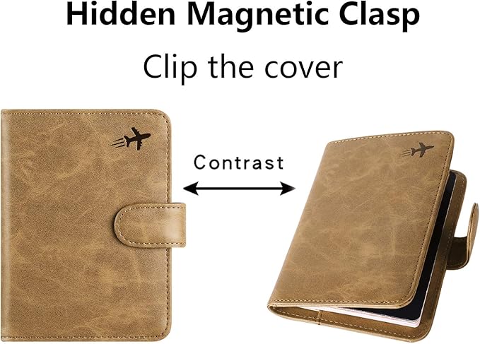 Passport Holder Cover Wallet RFID Blocking Leather Card Case Travel Accessories for Women Men (#Brown)