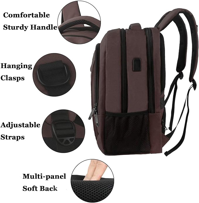 MATEIN 15-inch Laptop Backpack, School Backpack with USB for Men Women and College Student, Sturdy Laptop Bag for Laptop Accessories Water Resistant Travel Backpack Functional Birthday Gifts