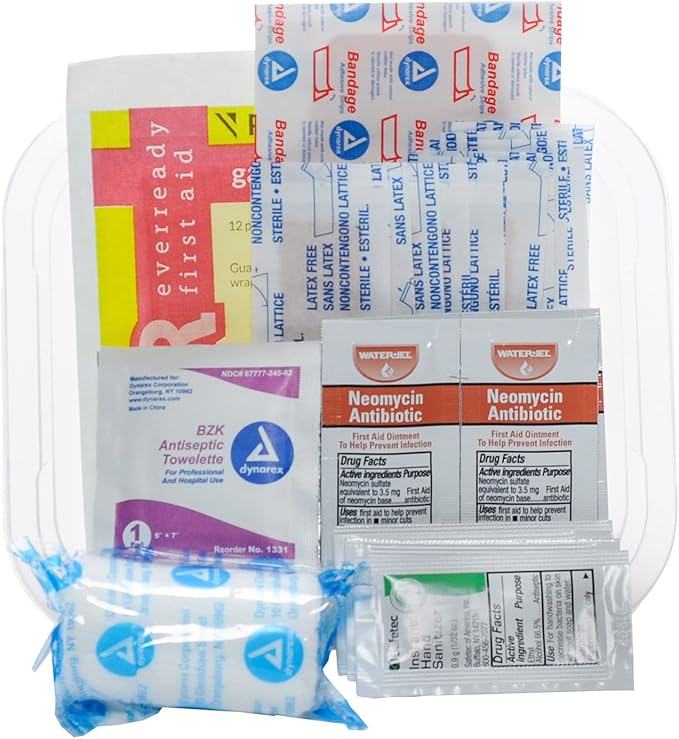MFASCO Personal Cuts & Scrapes -First Aid Kit Disposable - Mini Travel Size - Compact Medical Kit for Car, Hiking, Camping - Portable, Refillable - Ideal for Parents, Teachers, On-The-Go Use