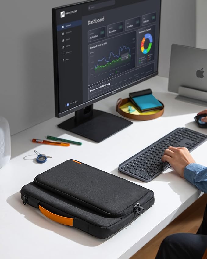 tomtoc 360° Protective Laptop Sleeve for 13.5-14.4 Inch Surface Laptop 6/5/Studio 2/1, Surface Book, Water-Resistant Shockproof Carrying Case Bag for Acer Aspire/Swift, ASUS Vivobook/Zenbook 14, Black