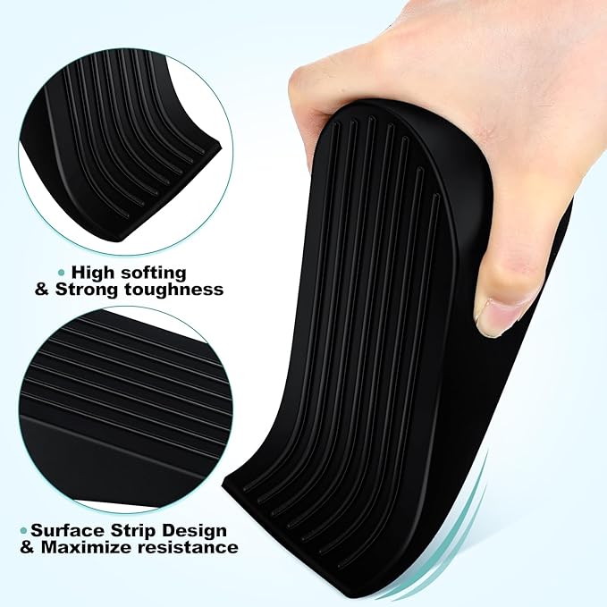 Frienda 16 Pack Large Door Stoppers Heavy Duty Rubber Stopper for Bottom of Door Wedge Stopper for Home Office (Black)