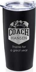 Lifetime Creations Custom Wrestling Coach Tumbler - Wrestler Coach Gifts for Men, Best Coach, Thank You Coaches, Wrestling Senior Night Gifts (Matte Black 20 Ounce Cup)