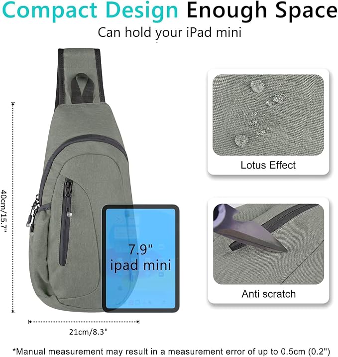 TITECOUGO Small Sling Bag, Lightweight Crossbody Backpack for Men Women, Shoulder Bag for Sports and Outdoor