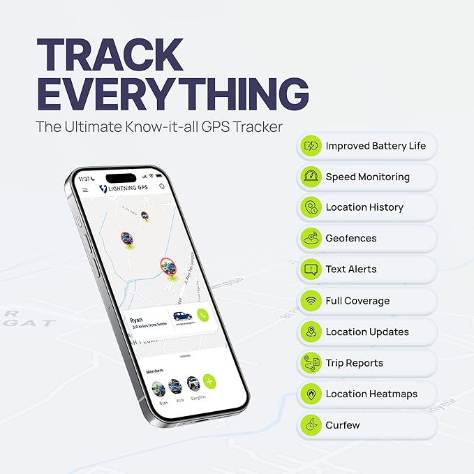 Lightning GPS GL300 GPS Tracker for Vehicles – Real-Time Location Tracking, Anti-Theft & Fleet Management, Speed & Mileage Monitoring, Wireless Hidden Device for Cars & Trucks – Subscription Required