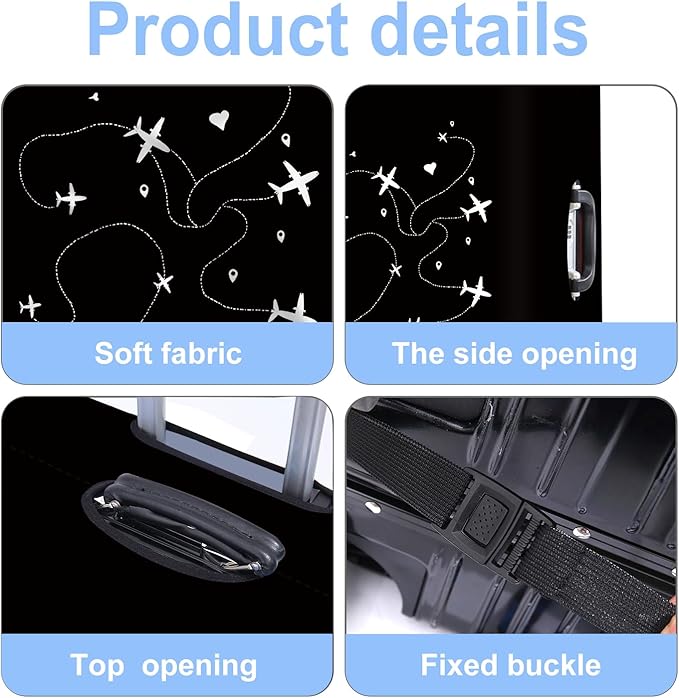 Luggage Cover Washable Suitcase Protector Anti-Scratch,Stretchable Fit for 20-34Inch Luggage Durable Travel Bag Cover with Zipper Closure (Airline, XL(fits 32-34Inch suitcase))
