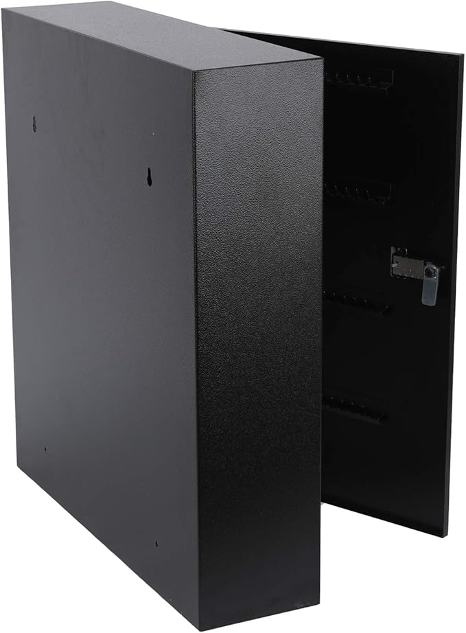 KYODOLED Key Cabinet Lock Box with Code, Wall Mount Key Storage Box with Combination Lock, Hooks & Labels, (Black, 200 Key)