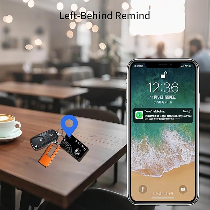 Wallet Tracker Card, Rechargeable Bluetooth Tracker with Apple Find My iOS Only Thin Wallet Finder GPS Tracker IP68 Waterproof Item Locator for Luggage, Keys, Bags, Passports and More