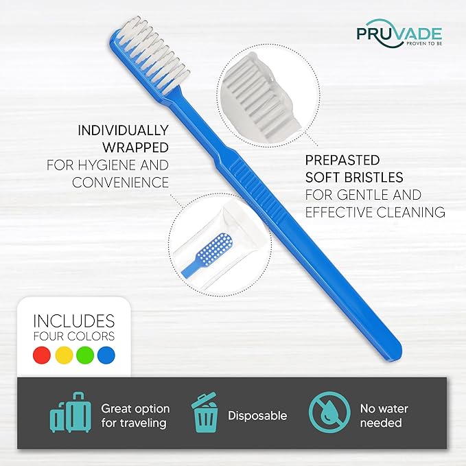 144 Pack Disposable Toothbrushes with Toothpaste, Built in - Prepasted Toothbrushes Individually Wrapped |Single Use Waterless Tooth Brush with Soft Bristles for Hotel, Camping, Travel