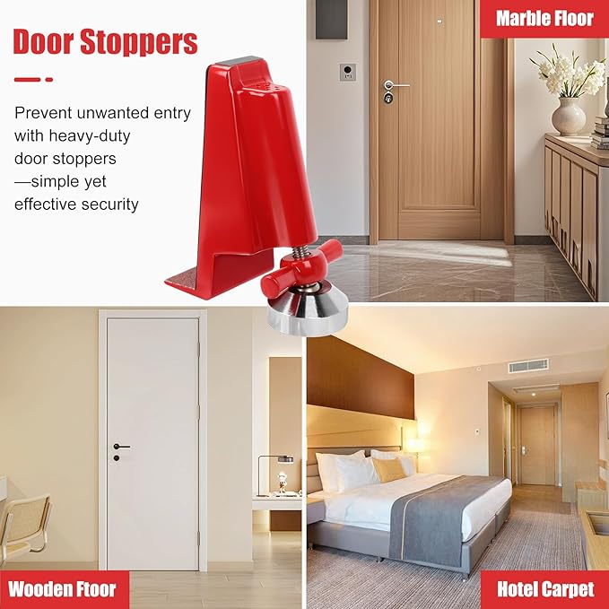 Door Stoppers Security,Portable Door Lock Brace for Home Security and Personal Protection,Apartment Hotel Door Lock,Security Jammer Stopper for Women,Personal Protection (no Alarm)