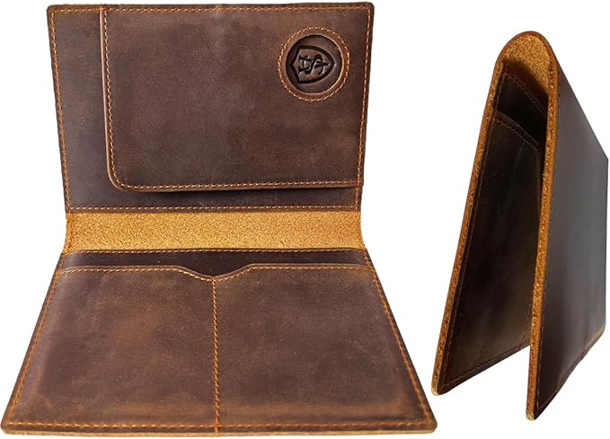 STAR VISTA Albatross Leather Travel Passport Holder, Minimalist Design, Full Grain Leather Case for Men and Women - Slim Passport Wallet, Bifold, RFID Blocking, with AirTag Holder