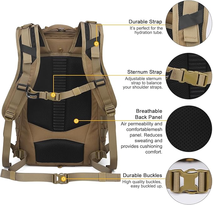 Mardingtop 30L Molle Military Backpack, Tactical Backpack for Men, Cordura Backpack for Hiking,Camping,Trekking