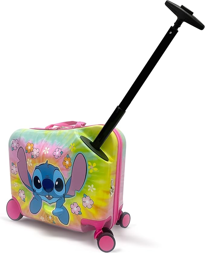 Fast Forward 18" Lilo And Stitch Kids Ride on Luggage-HardShell Rolling Travel Suitcase-Lightweight Ride On Suitcase For Kids