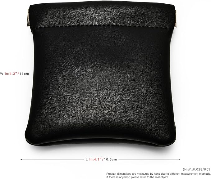 PU Leather Jewelry Travel Bag Leather Jewelry Pouch Christmas,Wedding Party Favor Gift Bag (L, Black)
