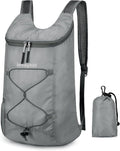 16L Hiking Daypack Lightweight Foldable Travel Backpack Water Repellent Camping Outdoor Packable Easy Carry-on Bag (Gray)