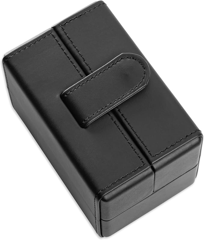 Single Travel Watch Case - Vintage Inspired - Exterior, Soft Microfiber Lining, Fits Up to 42mm Watches - Vegan Leather - Reliable Storage for Home or Travel