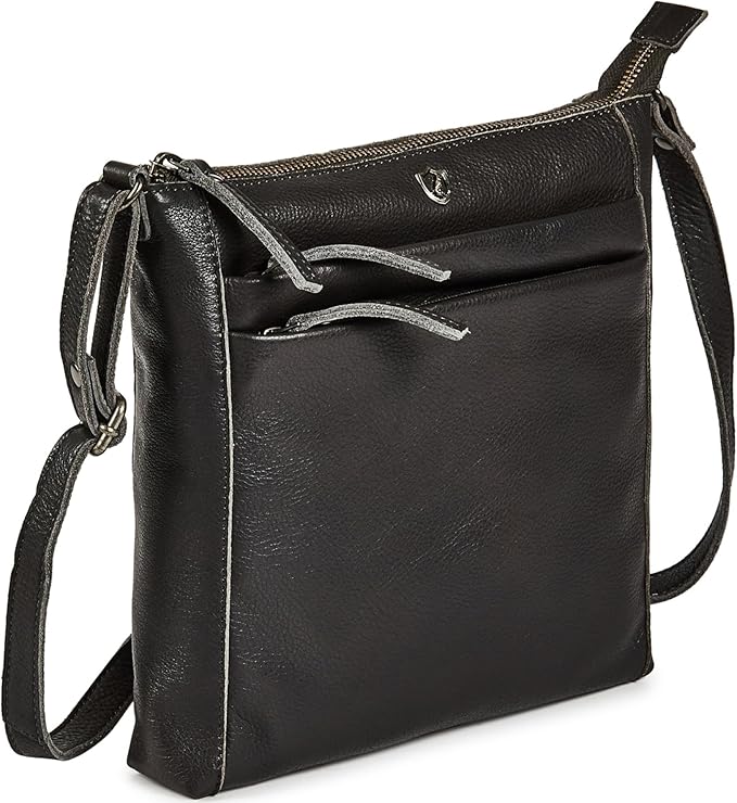 Small Soft Genuine Leather Crossbody Purse Women’s Sling Crossover Shoulder Travel Handbag with Triple Zipper