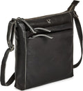 Small Soft Genuine Leather Crossbody Purse Women’s Sling Crossover Shoulder Travel Handbag with Triple Zipper