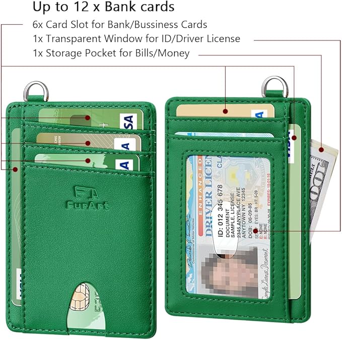 FurArt Slim Minimalist Wallet, Front Pocket Wallets, RFID Blocking, Credit Card Holder for Men & Women
