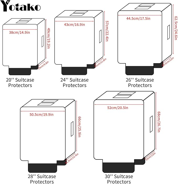 Yotako Clear PVC Suitcase Cover Protectors 20 Inch Luggage Cover for Wheeled Suitcase 20''