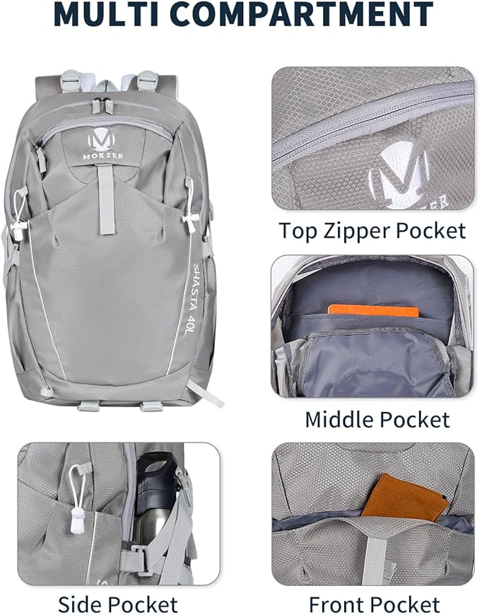 Hiking Backpack 40L Lightweight Waterproof Daypack for Men Women Outdoor Camping Mountaineering Trekking Travel Bag