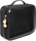 KOTORA TSA Approved Toiletry Bag with Mini Clear Makeup Bag PVC Cosmetic Bags for Women and Men, Carry on Airport Airline Compliant Bag Car Accessories for Women Her (1Handle-Black)