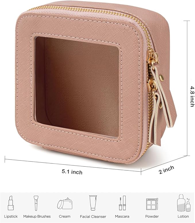 Travel Clear Makeup Bag Set, TSA Approved Cosmetic Bag Case with Zipper Portable Makeup Pouch Toiletry Bag Women Traveling Cosmetic Organizer Storage Bag Car Organizer Car Essentials for Women