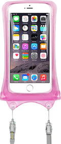 AquaVault 100% Waterproof Floating Smart Phone Case & Money Pouch - Fits All Phones - Made from Premium Heavy Duty PVC for Added Drop Protection - Includes Adjustable Neck Strap. Pink