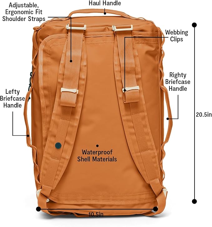 Baboon to the Moon Go-Bag Small 40L – Detachable Straps, Small Duffle Bag for Travel, Gym Bag for Women, Mens Travel Bag, Duffel Bags for Traveling, Travel Duffel Bags for Women (Caramel)