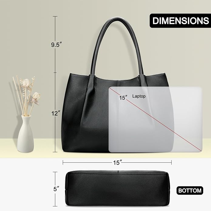 KKXIU Tote Bag for Women Vegan Leather Shoulder Purse Large Capacity Travel Bag