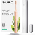 SURI Sonic Electric Toothbrush with UV Travel Case - 40-Day Battery- Designed in California - Electric Toothbrushes Adults - Slim Travel Tooth Brush