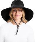 Solbari Women’s Ultra-Wide Cotton Linen Sun Hat UPF 50+, Packable, Adjustable with Ponytail Hole for Travel, Beach & Outdoors