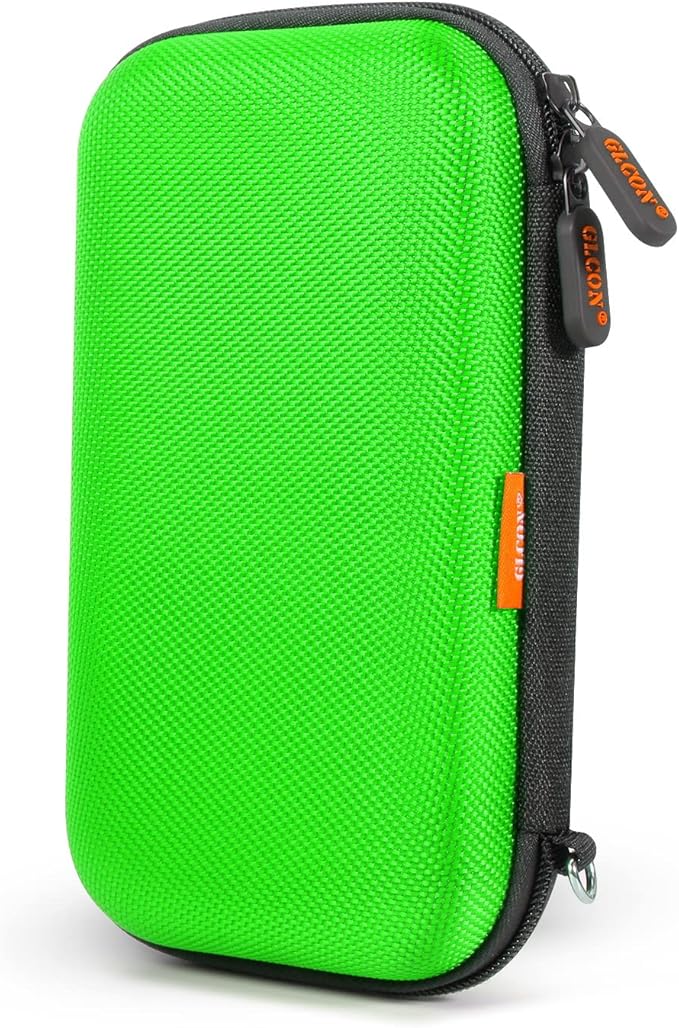 GLCON Power Bank Storage Case Hard EVA Protective Travel Case – Small Electronic Carrying Pouch for Hard Drive, Cell Phone, Charging Cable, External Battery, Earbuds (Light Green)