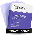FOMIN - Antibacterial Paper Soap Sheets Tin for Traveling - (100 Sheets) Lavender Portable Travel Hand Soap Sheet, Dissolvable Mini Camping Hand Soap for Hand Washing