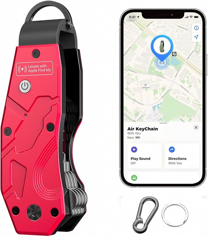 Zeeker Air Keychain, Key Organizer Works with Apple Find My, Built-in airtag chips, Holds 2-6 Keys, Car Key Chains with GPS Tracker, Key Finder, Minimalist Key Holder for Men and Women, (iOS Only)