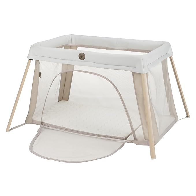 Maxi-Cosi Calao Travel Playard, Infant Bassinet, Toddler Playpen, Portable, Lightweight, Foldable, Easy Setup, with Carry Bag, Breathable Mesh, Classic Oat